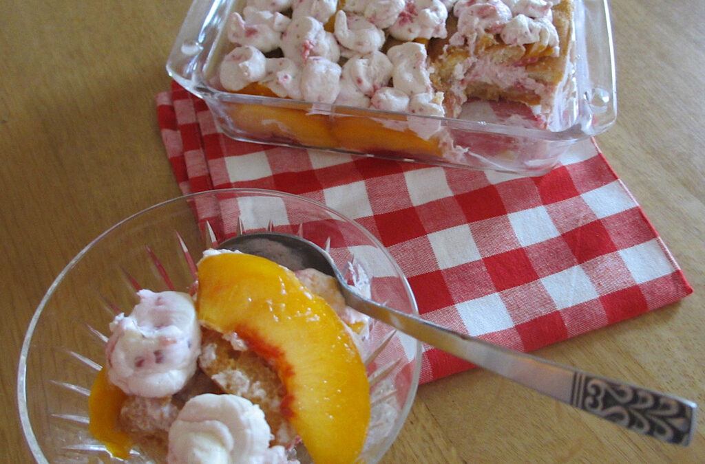 Fruitige tiramisu met nectarine en frambozen