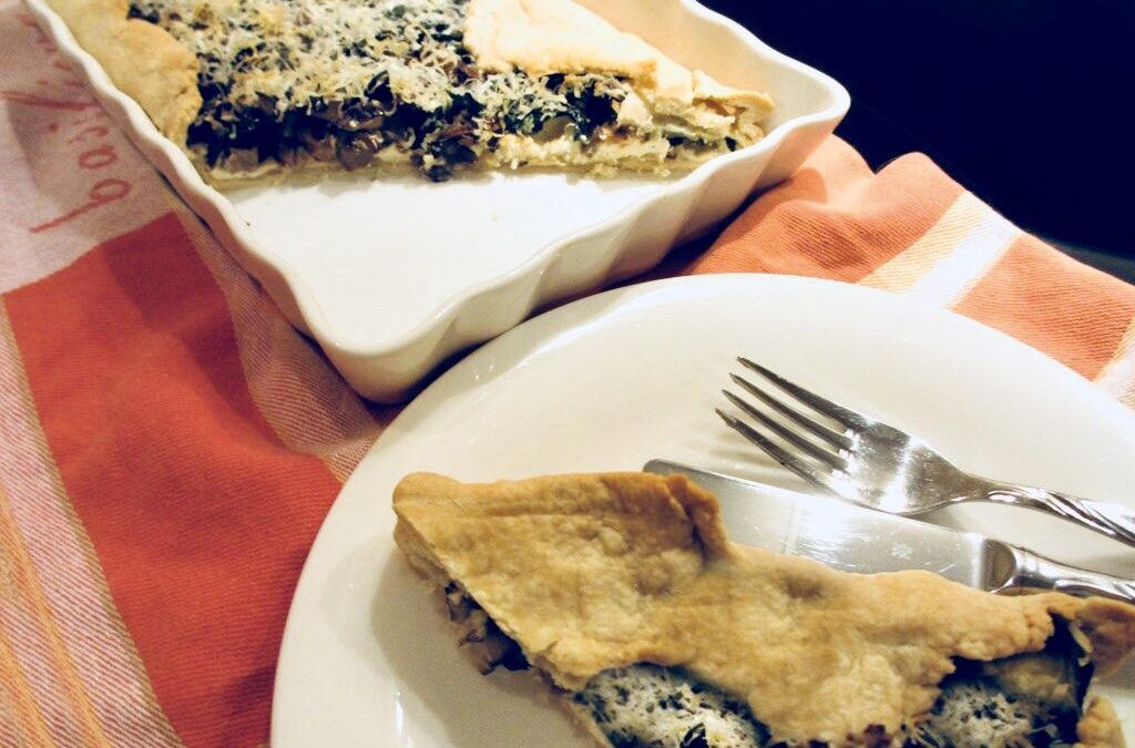 Hartig taartje met ricotta en paddenstoelen