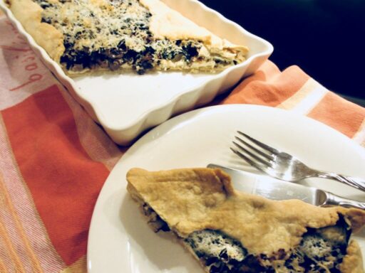 Hartig taartje met ricotta en paddenstoelen