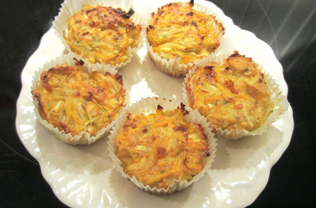 Tartelettes van knolselderij en zoete aardappel