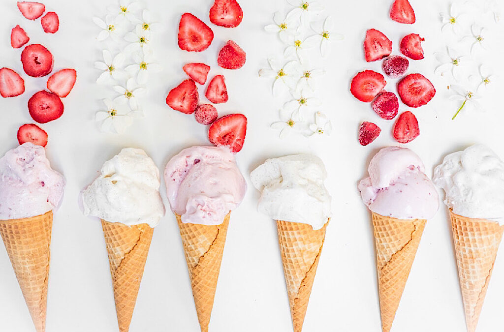 Aardbeien sorbetijs een zoete frisse lekkernij