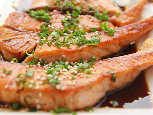 Zalm met teriyaki saus
